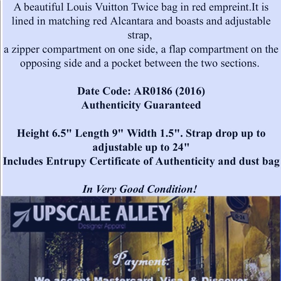 Louis Vuitton Twice bag in red Empreinte - Picture 12 of 12